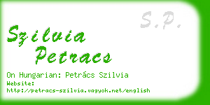 szilvia petracs business card